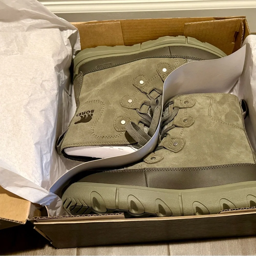 Sorel Explorer Next Joan Boots Wmns Sz 9 Green and Gray - Picture 2 of 8